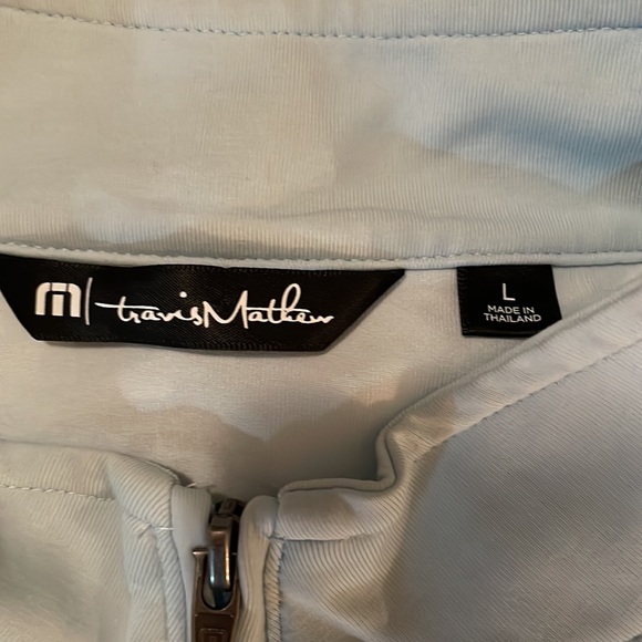 Travis Mathew Striped Performance quarter-zip jacket size Large Light Blue - Picture 6 of 10